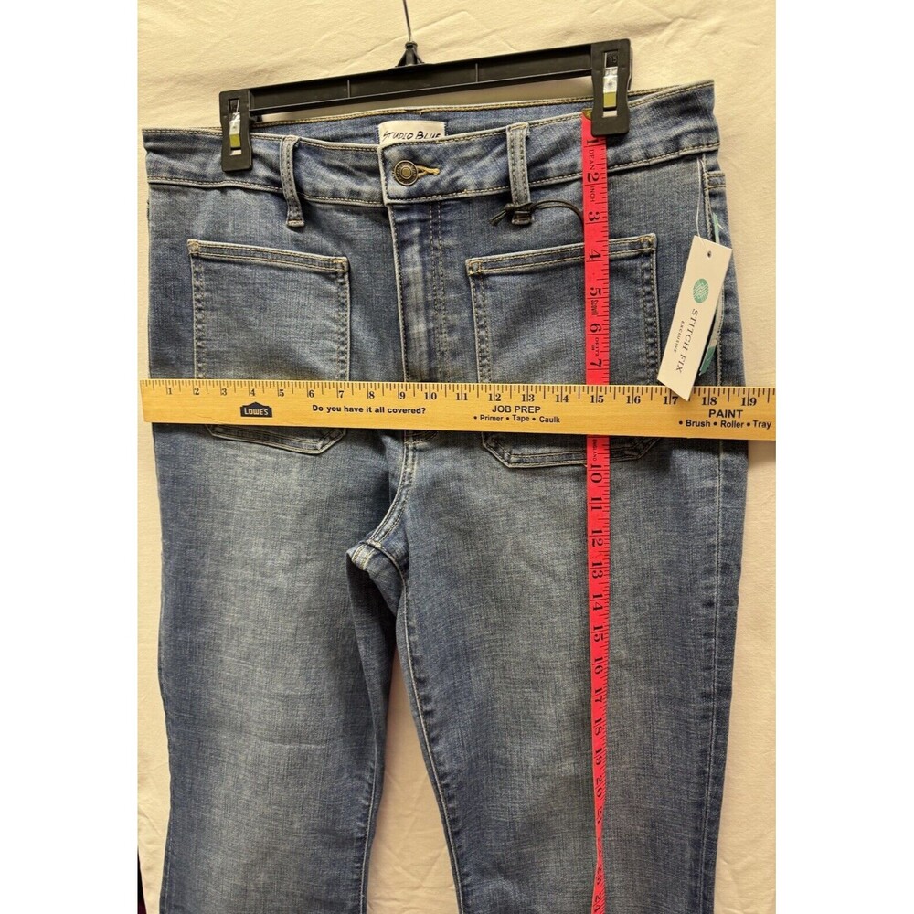 Womens Jeans Studio Blue Mikayla High Rise Flare Patch Pocket Flare 14 NWT - Picture 6 of 10